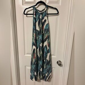 SHEIN Curve Leaf Print Halter Dress